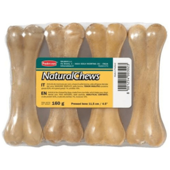 Padovan Natural Chews Bone Pressed Dog bone Brown 11.5 cm  4pcs