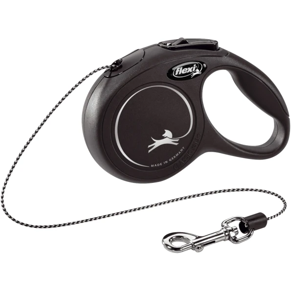 petshome flexi new classic retractable cord leash for dogs black xs 8kg 3m 4