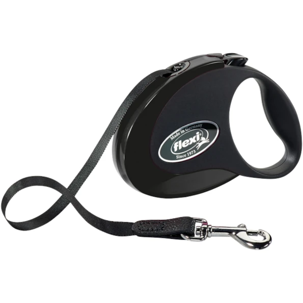 petshome flexi retractable leash style tape small black 3m up to 12kg 2