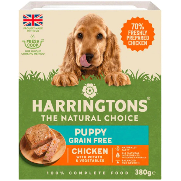petshome harringtons chicken potato puppy wet food 380g 5