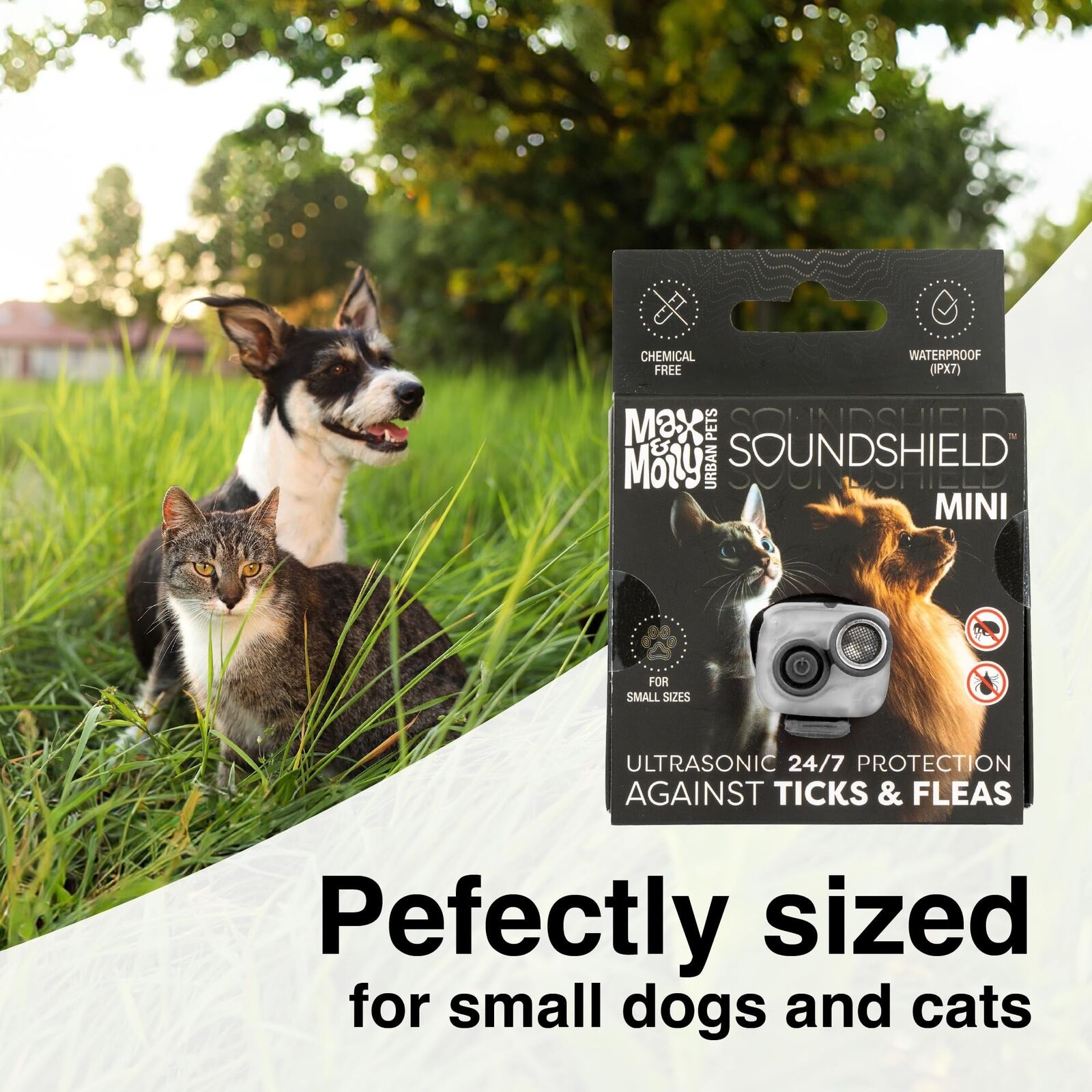 Max & Molly Mini Pest Protection Tag - Ultrasonic Flea & Tick Defense For Small Pets