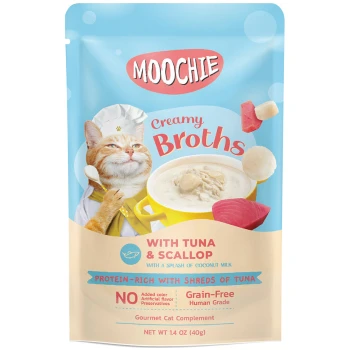 Moochie Cat Creamy Broths Tuna amp Scallop 40g