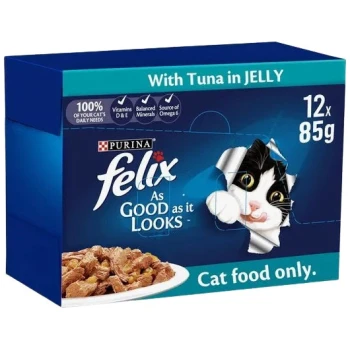 PURINA Felix as Good as it Looks Tuna in Jelly Pouch Wet Cat Food 12X85G