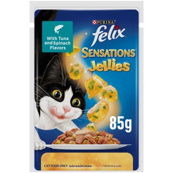 PURINA Felix Sensations Jellies with Tuna and Spinach Wet Cat Food 85G