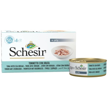Schesir Nature Tuna with Sea Bream For Cat 50g x 6