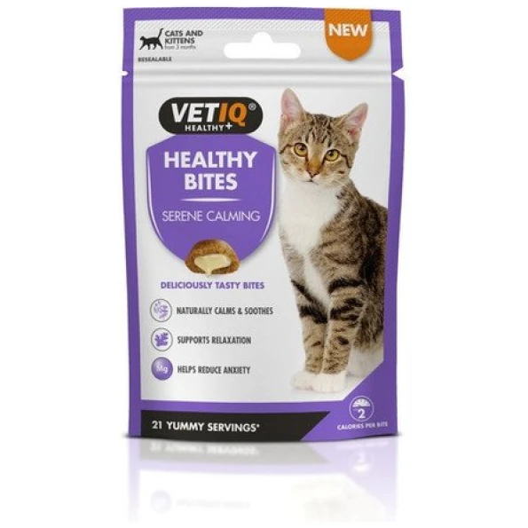 petshome vetiq healthy bites serene calming cat treats 65g