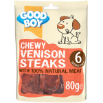 Chewy Venison Steaks Dog Treats 80 gr