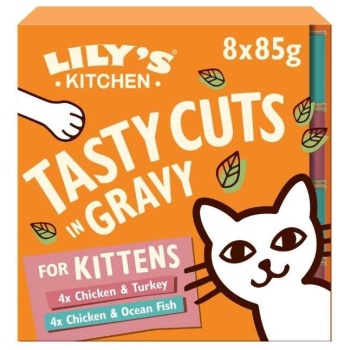 Lily's Kitchen Assorted Tasty Cuts Wet Food in Gravy for Kittens 8 x 85 gr