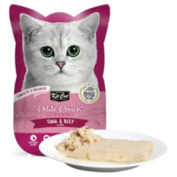 Kit Cat Petite Pouch Wet Cat Food with Tuna amp Beef in Aspic 70 gr