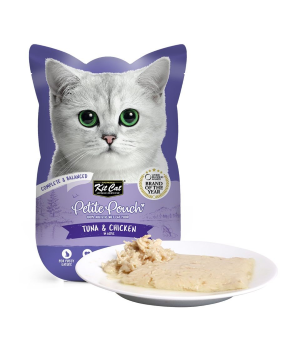 Kit Cat Petite Pouch Wet Cat Food with Tuna & Chicken in Aspic 70 gr