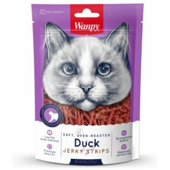 Wanpy Soft Duck Jerky Strips for Cats 80g