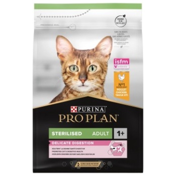 Purina Pro Plan Dry Food with Chicken for Sterilised Adult Cats (1+ Years, 3kg)