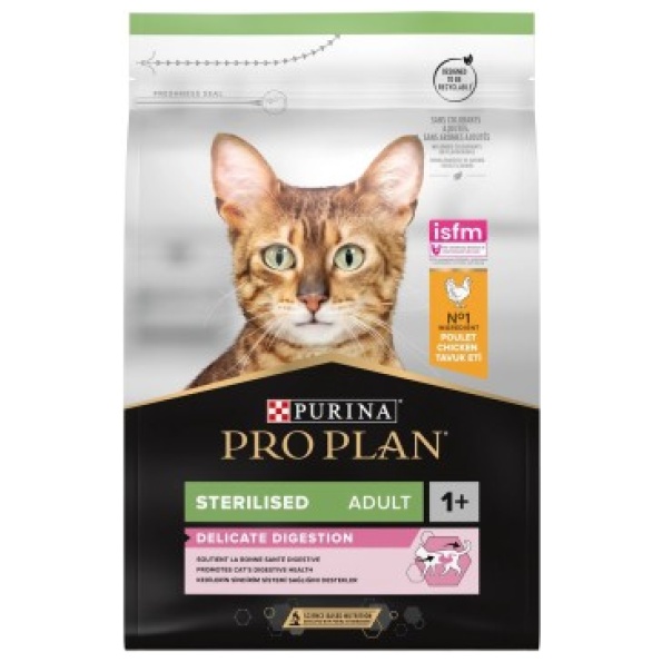 Purina Pro Plan Dry Food with Chicken for Sterilised Adult Cats (1+ Years, 3kg)