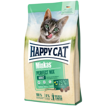 Happy Cat Minkas Perfect Mixed Dry Food with Chicken, Lamb & Fish for Adult Cats 1.5 kg