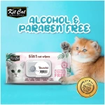 Kit Cat 5 in 1 Cat Wipes – Unscented – 80pcs -Paraben – Alcohol Free