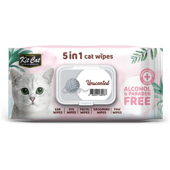 Kit Cat 5 in 1 Unscented Wipes 80 wipes