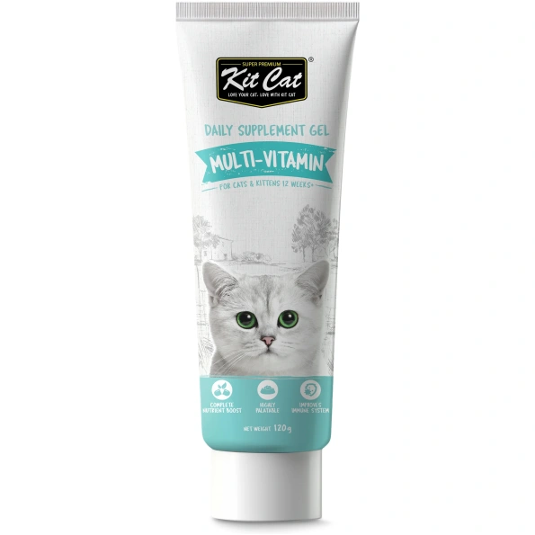 Kit Cat Multi-Vitamin Daily Supplement Gel for Cats & Kittens 12 weeks 120g