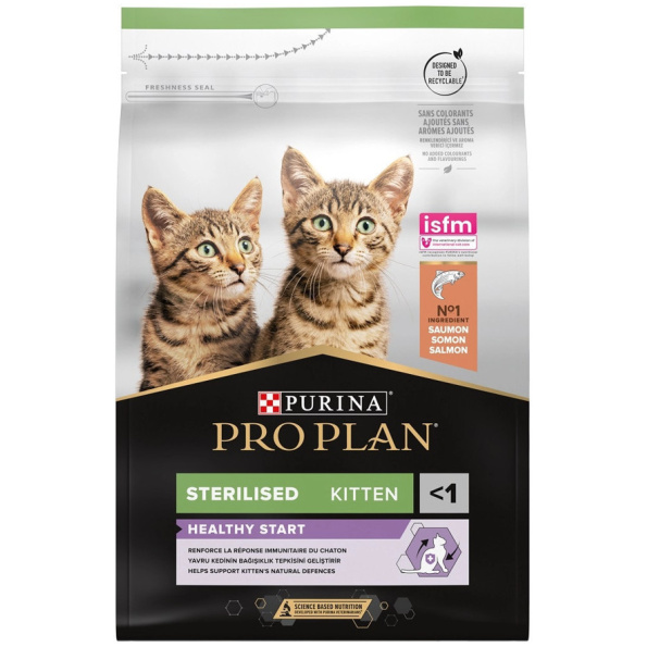 Purina Pro Plan Dry Food with Salmon for Sterilised Kittens (Up to 1 Year, 1.5kg)