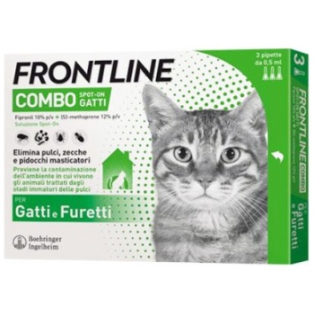 Frontline Combo Flea, Tick amp Lice Spot On Solution for Cats amp Ferrets 3 x 0.5 ml