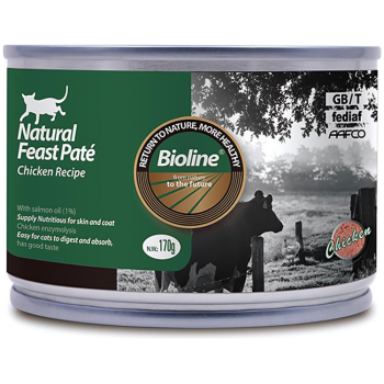 Bioline Natural Feast Pate Cat Can Chicken Recipe 170g
