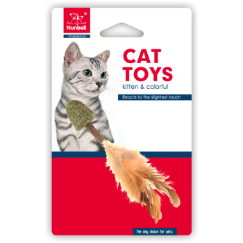 Catnip Stand Feather Ball - Double Suction 1PC