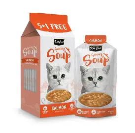 Kit Cat Savory Soup with Salmon for Cats (5+1 Free) - carrageenan free 6 x 50 gr