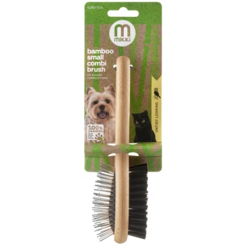 Mikki Small Bamboo Double-Sided Pet Grooming Brush 1 pcs