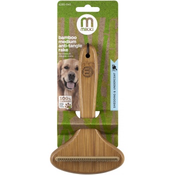 Bamboo Rake Brush for Medium Haired Dogs
