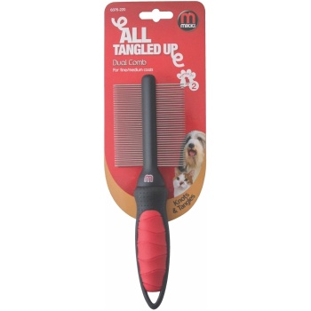 Mikki Black & Red Dual Brush for Fine & Medium Coated Pets 1 pcs