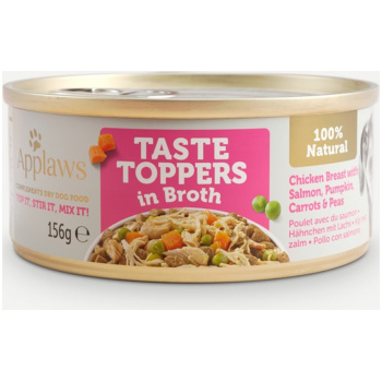 Applaws Taste Toppers Wet Dog Food with Chicken Breast, Salmon & Vegetables in Broth 156 gr