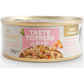 Applaws Taste Toppers Wet Dog Food with Chicken, Ham & Vegetables in Broth 156 gr