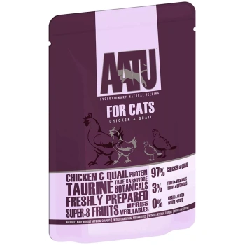 AATU Wet Cat Food with Chicken & Quail for Adult Cats 85 gr