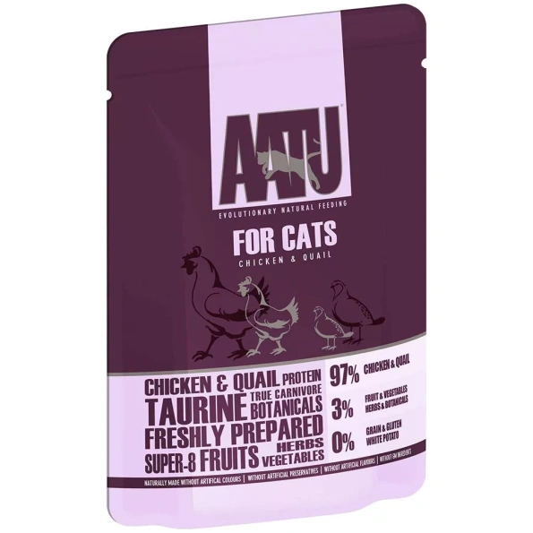 AATU Wet Cat Food with Chicken Quail for Adult Cats 85 gr