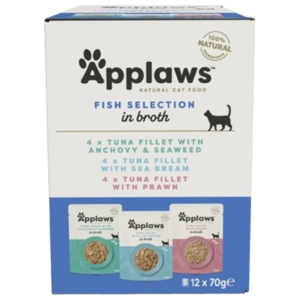 applaws cat pouch multi pack fish 70g