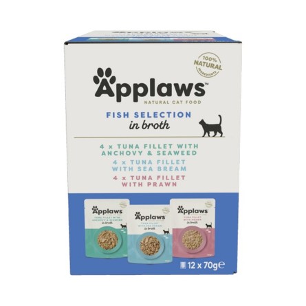 Applaws Cat Pouch Multi Pack Fish 12x70g