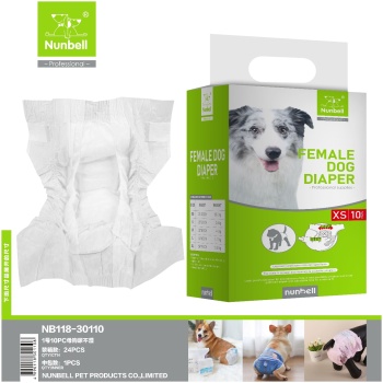 Nunbell XS Disposable Diapers (29x35cm) for Female Dogs (1.5-3kg)