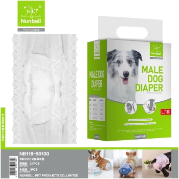 Nunbell Medium Disposable Diapers (20x62cm) for Male Dogs (12-34kg)