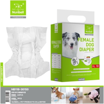 Nunbell XL Disposable Diapers (42x66cm) for Female Dogs (15-26kg)