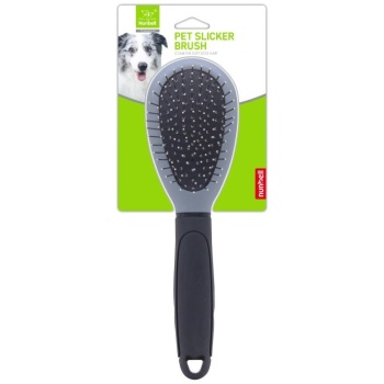 Large monochrome handle oval double-sided comb - black