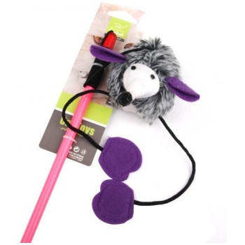 Plastic rod style hedgehog teasing cat stick