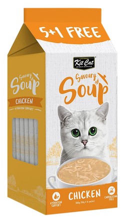 Kit Cat Savory Soup with Chicken for Cats (5+1 Free) - carrageenan free
