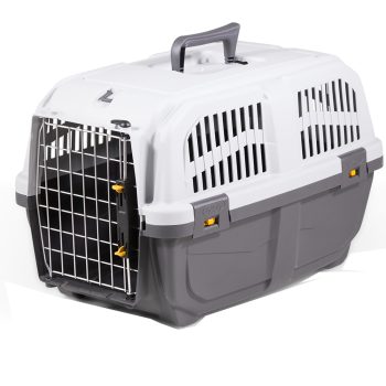 Mps Skudo Gray Pet Carrier Crate with Metal Door (55x36x35cm) 1 pcs