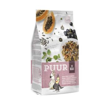 Witte Molen Puur Bird Food with Papaya, Sunflower Seeds & Oregano for Large Parakeets & Cockatoos