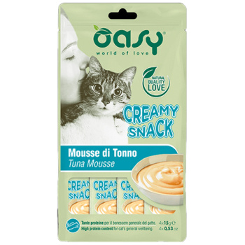 Oasy Creamy Snack Tuna Mousse Cat Treat, 4x15g