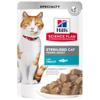 Hill's Science Plan Speciality Wet Food Chunks with Trout in Gravy for Sterilized Young Adult Cats (6 Months to 6 Years) 85 gr
