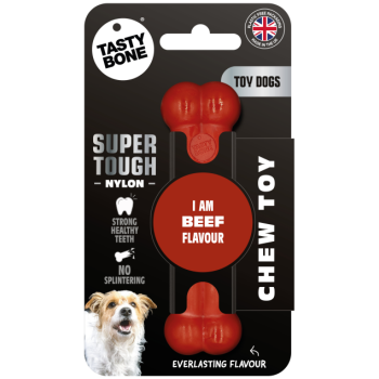 Tastybone Red Chew Toy Beef Flavor for Toy Breed Dogs