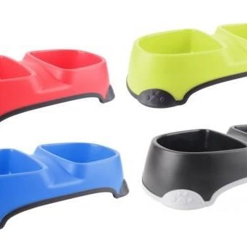 Nunbell Medium Light Green 2x500ml Dual Pet Bowl (30x8cm)