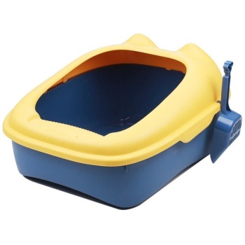 Nunbell Pink Cat Litter Tray with Rim & Scoop (45x35x20cm)