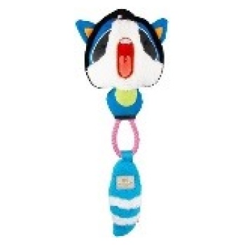 Raccoon- cotton rope dog toy with squeaker and crinkle paper inside